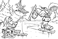 A coloring page of fairy tales tree